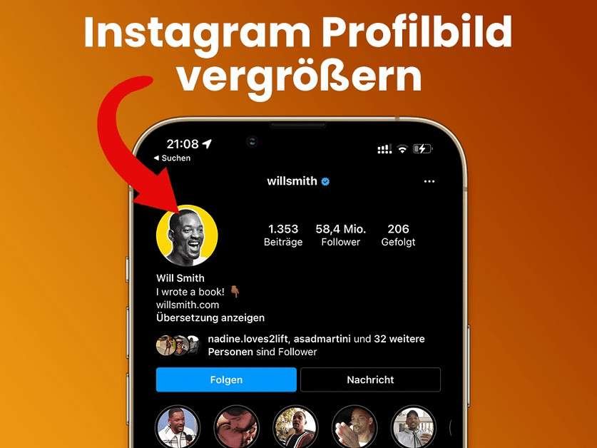 Wie vergrößere ich das Instagram Profilbild