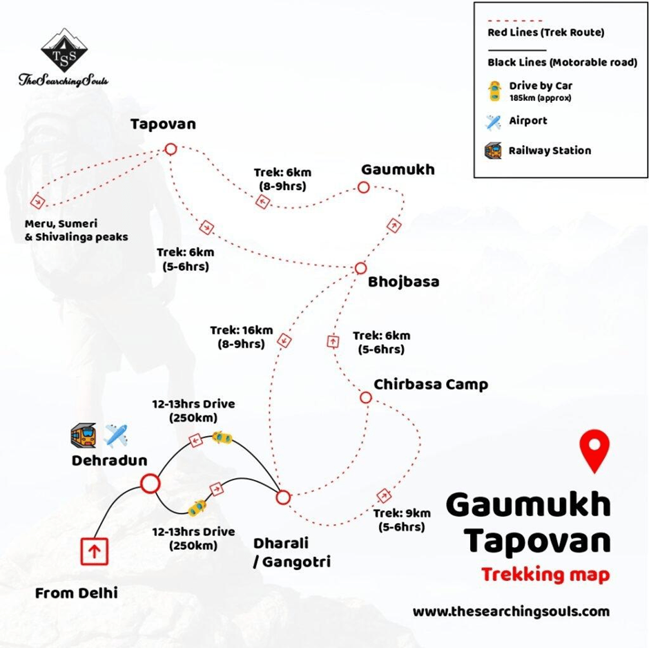 Gaumukh Trek Route

